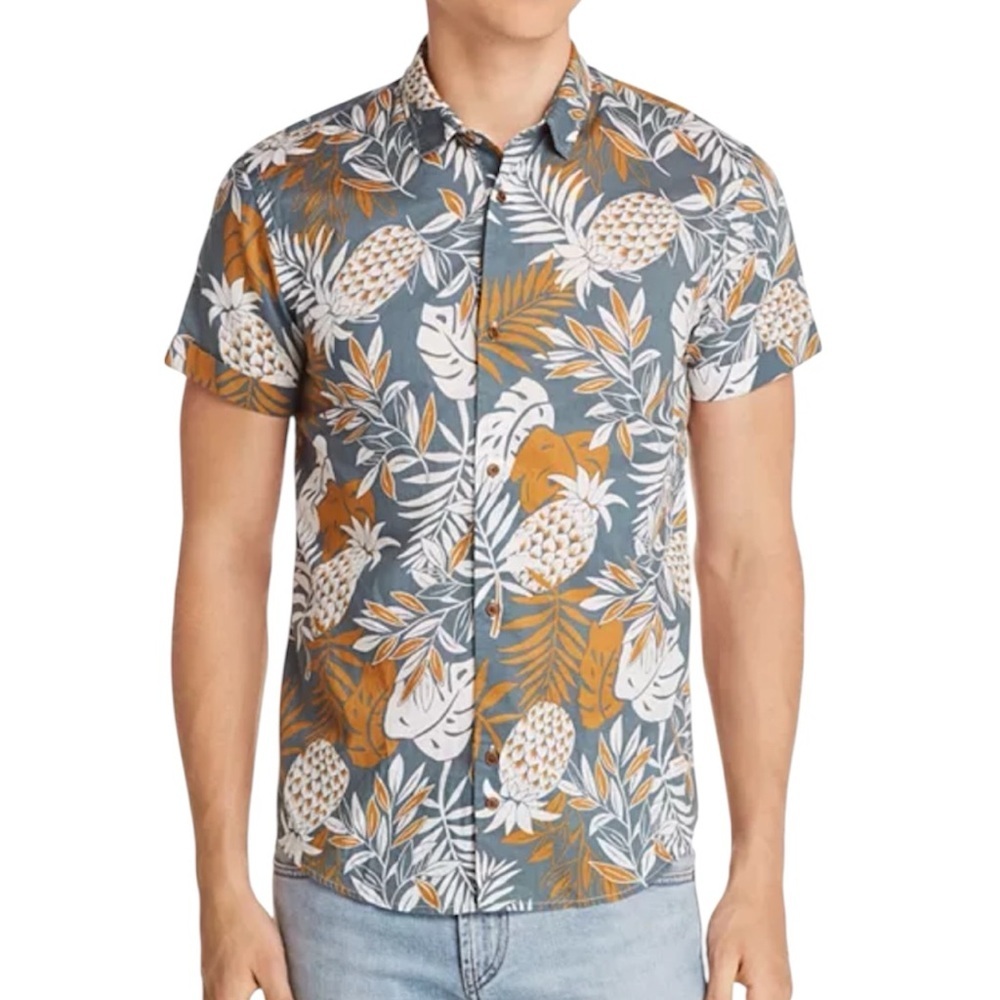 Scotch and Soda Pineapple Print Short Sleeve Shirt